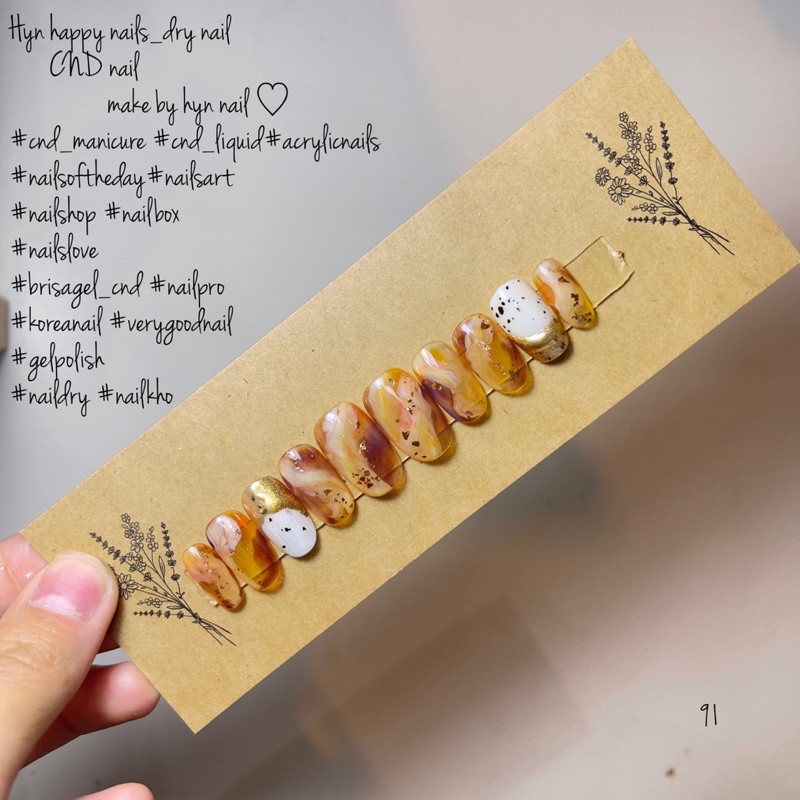 [Có sẵn][Ảnh thật] Nails box NB91 mẫu nails hổ phách