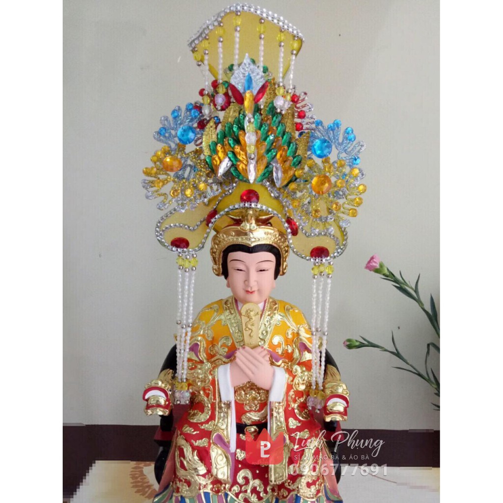 Mão bà Chúa Xứ dành cho tượng ngồi - mẫu B cánh hoa văn (đỏ, vàng, ngũ sắc đỏ, ngũ sắc vàng)