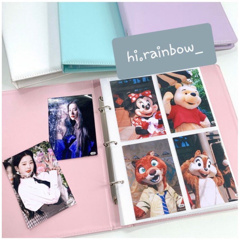 Bìa da trơn A4 nhỏ  4 màu Pastel - Binder 3 còng tròn