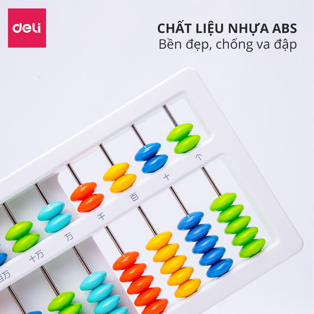 [Mã LIFEDL44 giảm 50K đơn 99K] Bàn tính hạt 5/7 dòng dành cho học sinh tiểu học Deli - 74320 / 74322