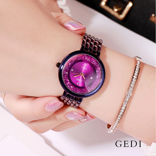 Đồng hồ nữ GEDI 72029 dây thép viền đá sang trong Bán lẻ giá sỉ