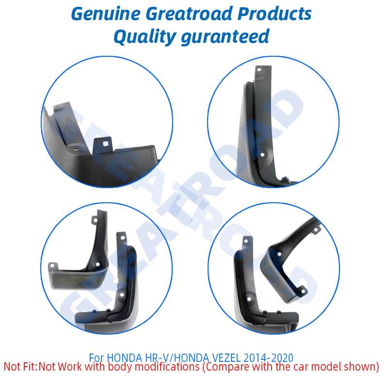 FENDER Set 4 Tấm Chắn Bùn Trước Sau Cho Xe HONDA/HR-V HRV 2014-2020