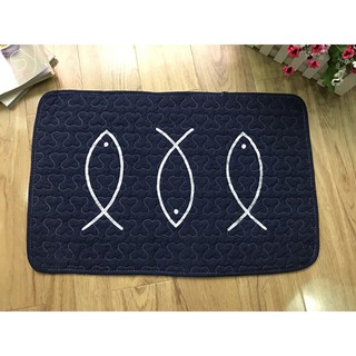 Thảm chùi chân xuất Hàn Quốc - thảm  3 con cá