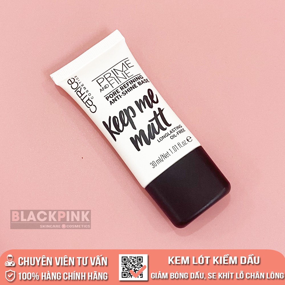Kem lót Catrice Prime and Fine Pore Refining Anti-Shine Base Catrice giúp se khít lỗ chân lông, kiềm dầu trên da