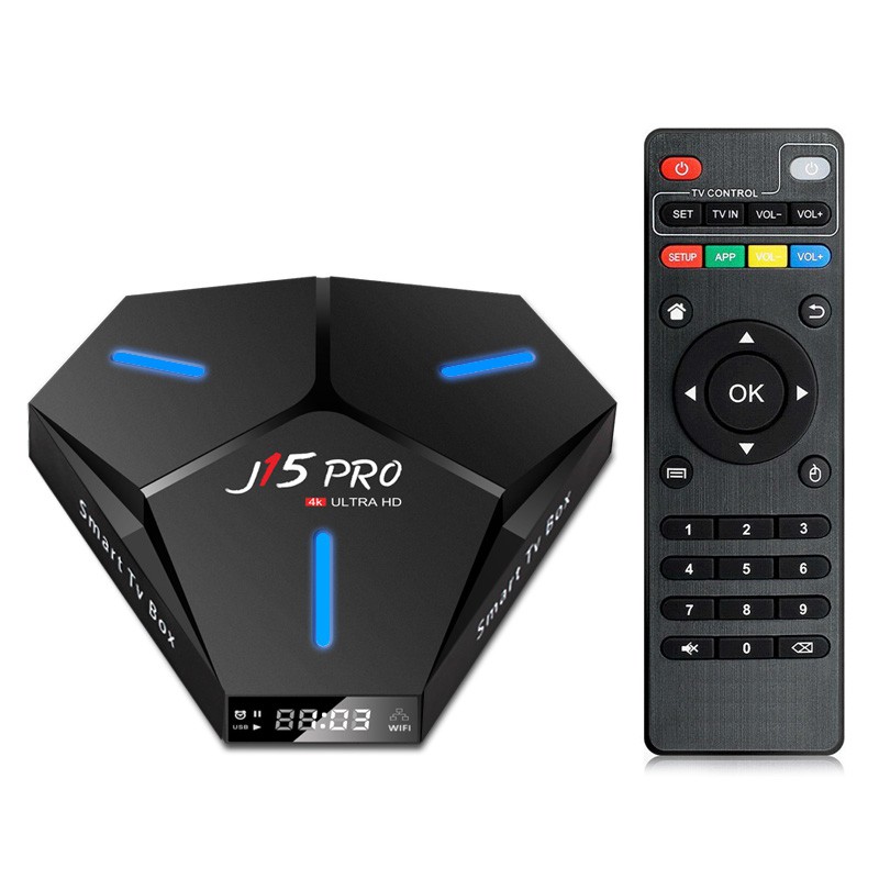 Android TV Box J15pro 4GRAM + 32GROM android 10.1 2.4GWIFI / 5GWIFI hỗ trợ phim 4K và Bluetooth miễn phí vận chuyển