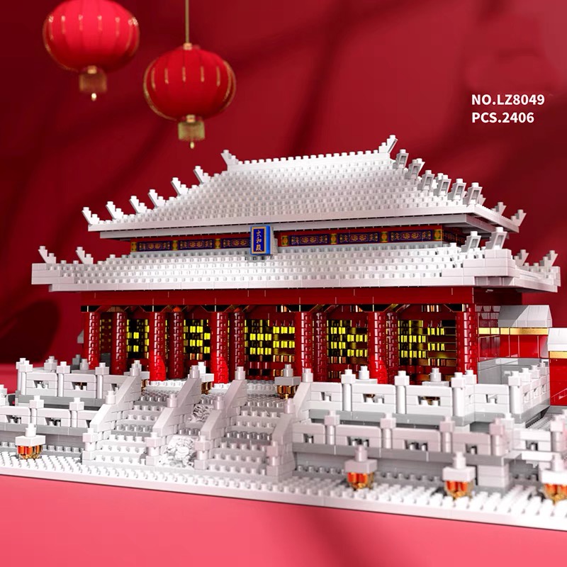 Đồ chơi xếp hình, đồ chơi lắp ráp mô hình kiến trúc Trung quốc, mô hình 3D cung điện thái hòa mô hình lâu đài cho bé