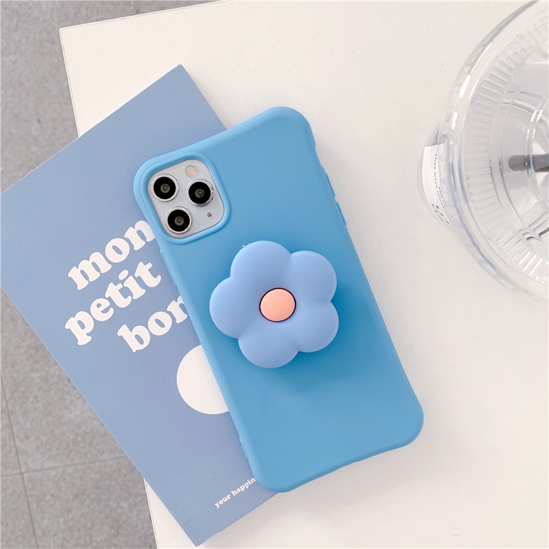 Ốp điện thoại TPU mềm + giá đỡ hình hoa cho iPhone SE211 Pro MAX XS XR 6 7 8 Plus | BigBuy360 - bigbuy360.vn