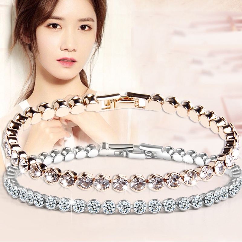 Vòng tay đính đá zircon lấp lánh thời trang cho nữ