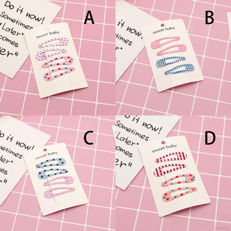 4 Kẹp tóc họa tiết hoa dễ thương cho bé gái