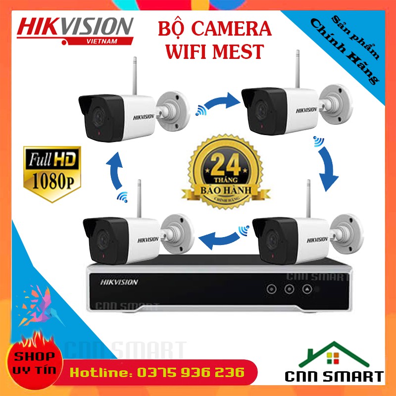 Trọn Bộ Kit Camera Wifi Không dây Hikvision 2MB NK42W0H(D) - NK44W0H(D) 4MB FullHD 2K 1080P - Chính hãng Bảo hành 2 năm