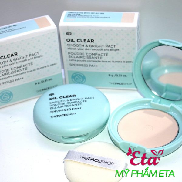 Phấn phủ nén kiềm dầu TFS Oil Clear Pact SPF30/PA++ The Face Shop
