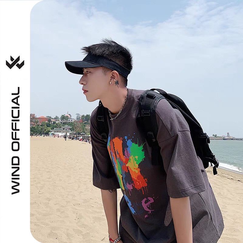 Áo thun tay lỡ Wind phông unisex form rộng TURCE nam nữ cotton oversize ulzzang | BigBuy360 - bigbuy360.vn
