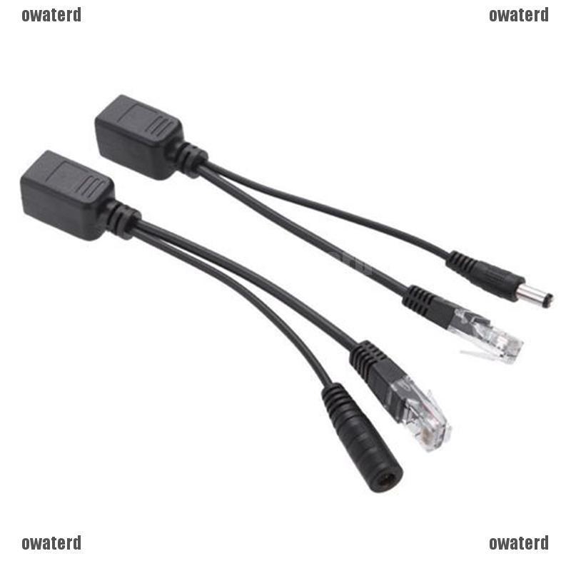 ★GIÁ RẺ★Power Over Ethernet Passive PoE Adapter Injector + Splitter Kit PoE Cable Black