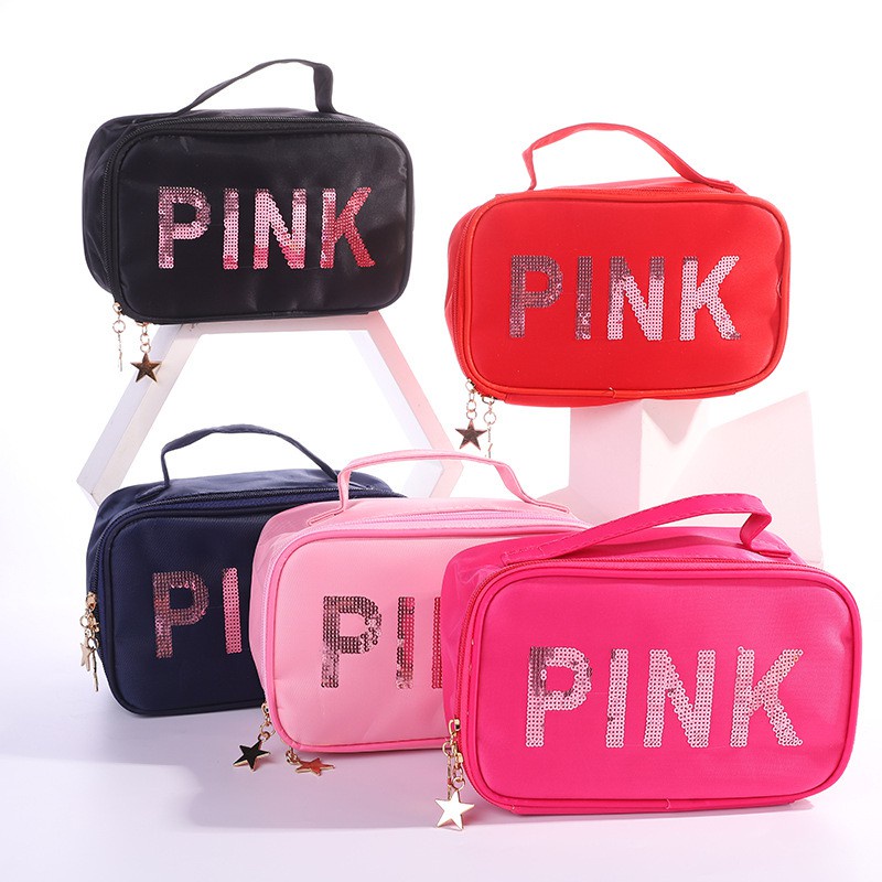 [5❤️][FREESHIP] TÚI ĐỰNG MỸ PHẨM WASHBAG - TRAVEL BAG - PINK [HCM]