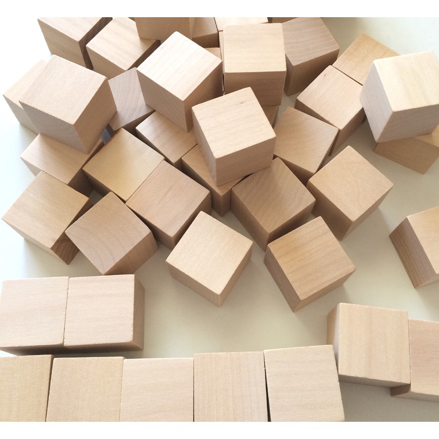 100 Khối gỗ lập phương 2.5cm - cube 2.5cm