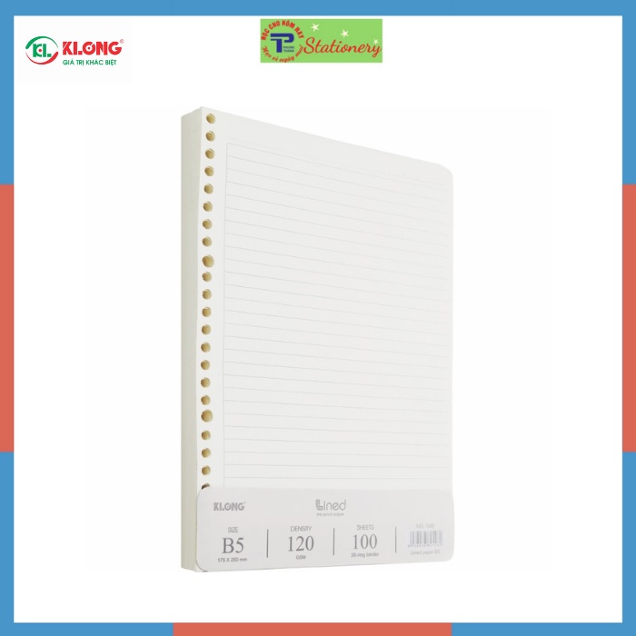 Ruột sổ còng Klong B5 chấm dotgrid/ caro/ kẻ ngang, giấy refill binder thay thế tiện lợi MS 547,548,552