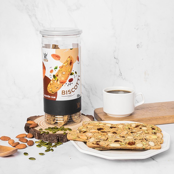 BÁNH BISCOTTI NGUYÊN CÁM  - BÁNH ĂN KIÊNG KHÔNG ĐƯỜNG - HŨ 250GR