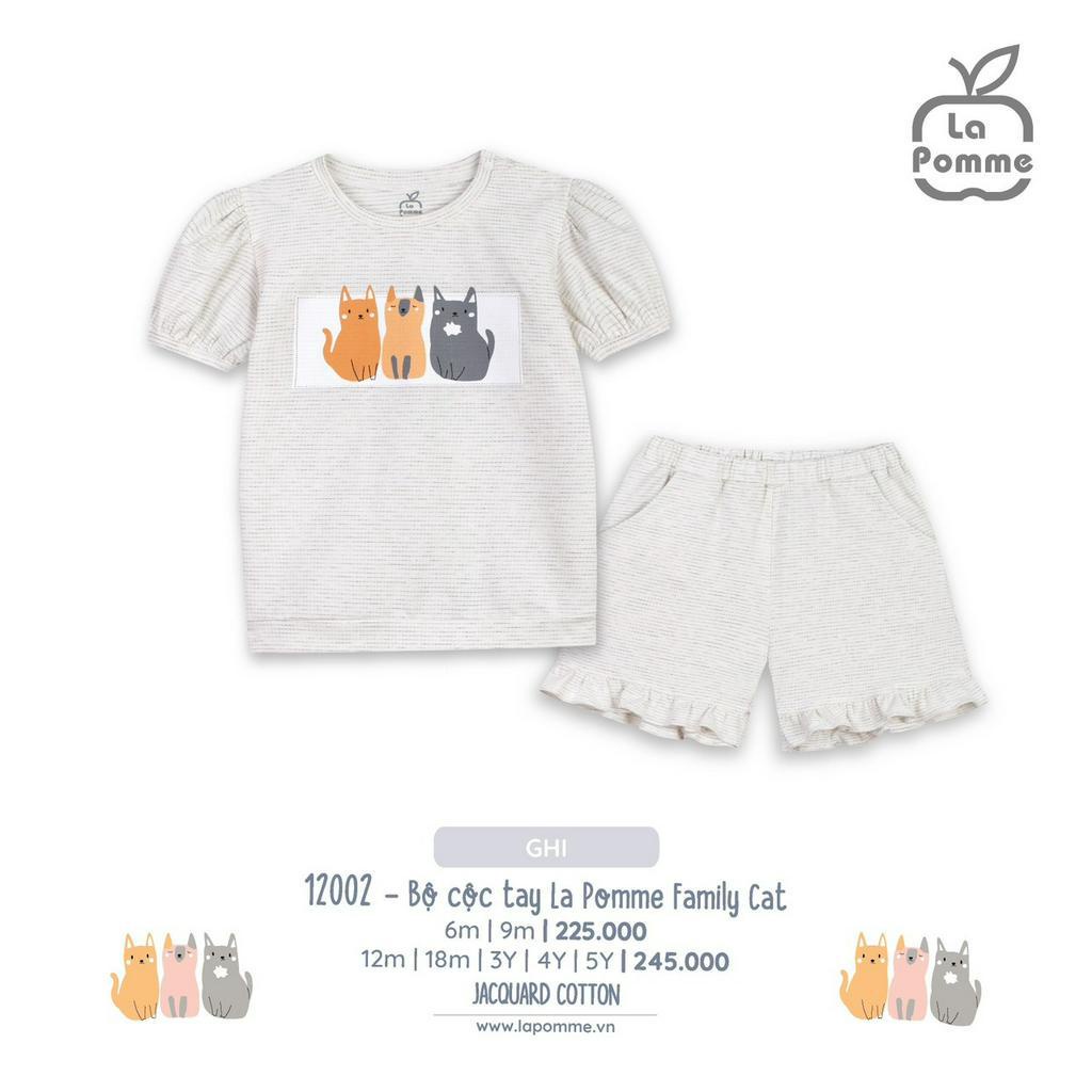 La Pomme LP12002 Bộ cộc tay La Pomme Family Cat SS2023
