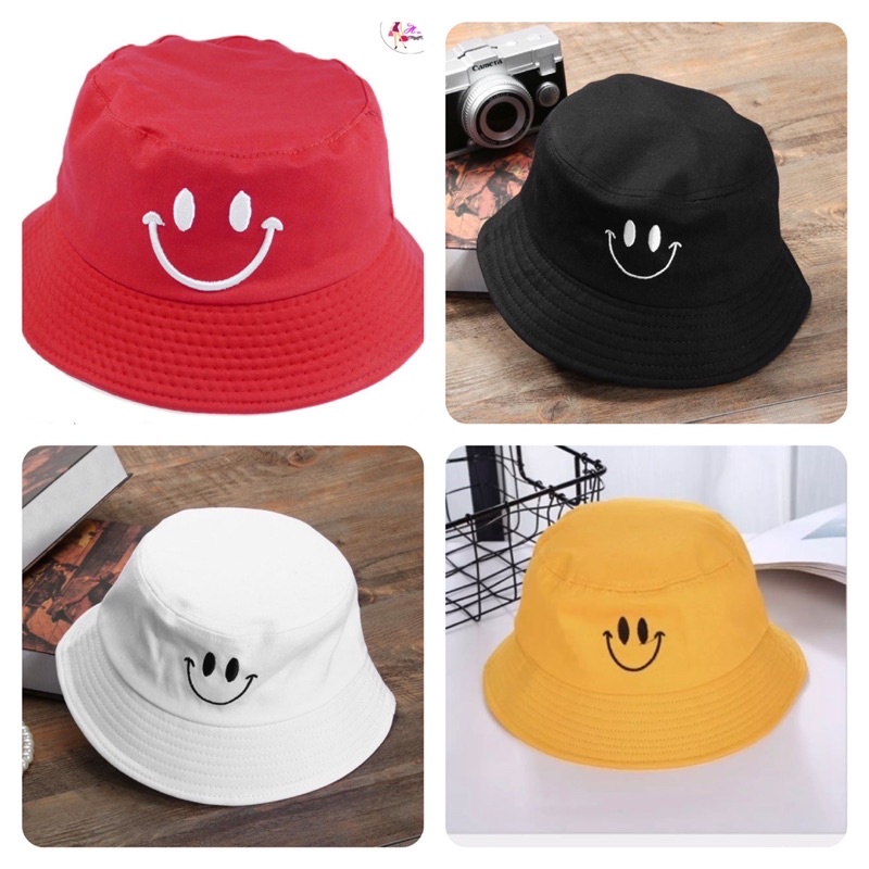 Nón bucket nam nữ, nón vành unisex in hình mặt cười dễ thương cho bé từ  4-10 tuổi( vòng đầu 50-52 cm)