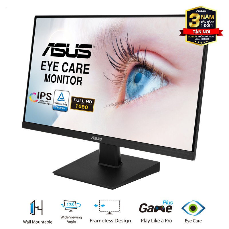 Màn hình ASUS VA24EHE (23.8 inch/FHD/IPS/250cd/m²/HDMI+D-Sub+DVI-D/75Hz) - Hàng Chính Hãng