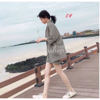 [Có sẵn] [Rẻ vô địch] [Siêu Sale] [Giá hủy diệt] [Ảnh thật] Sét áo vec kẻ + quần đùi CH12