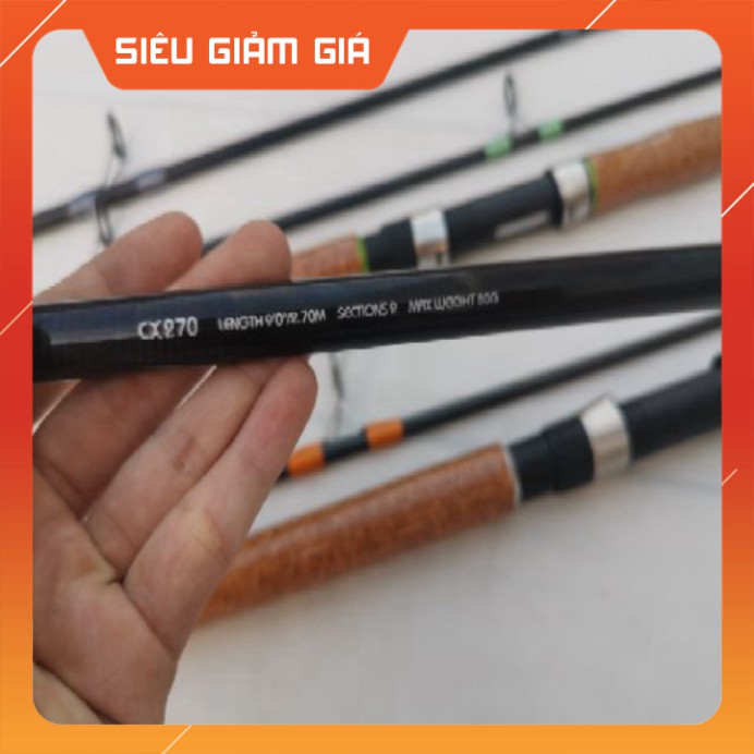 R Cần Câu Ashino Black Max 2m1 Carbon Xoắn Toàn Thân Cán gỗ