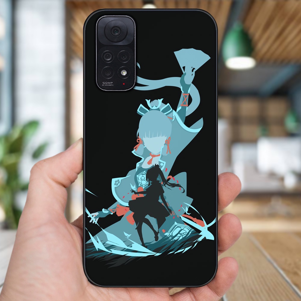 Ốp lưng Xiaomi Redmi Note 11, Note 11s viền đen in hình Ayaka Genshin Impact