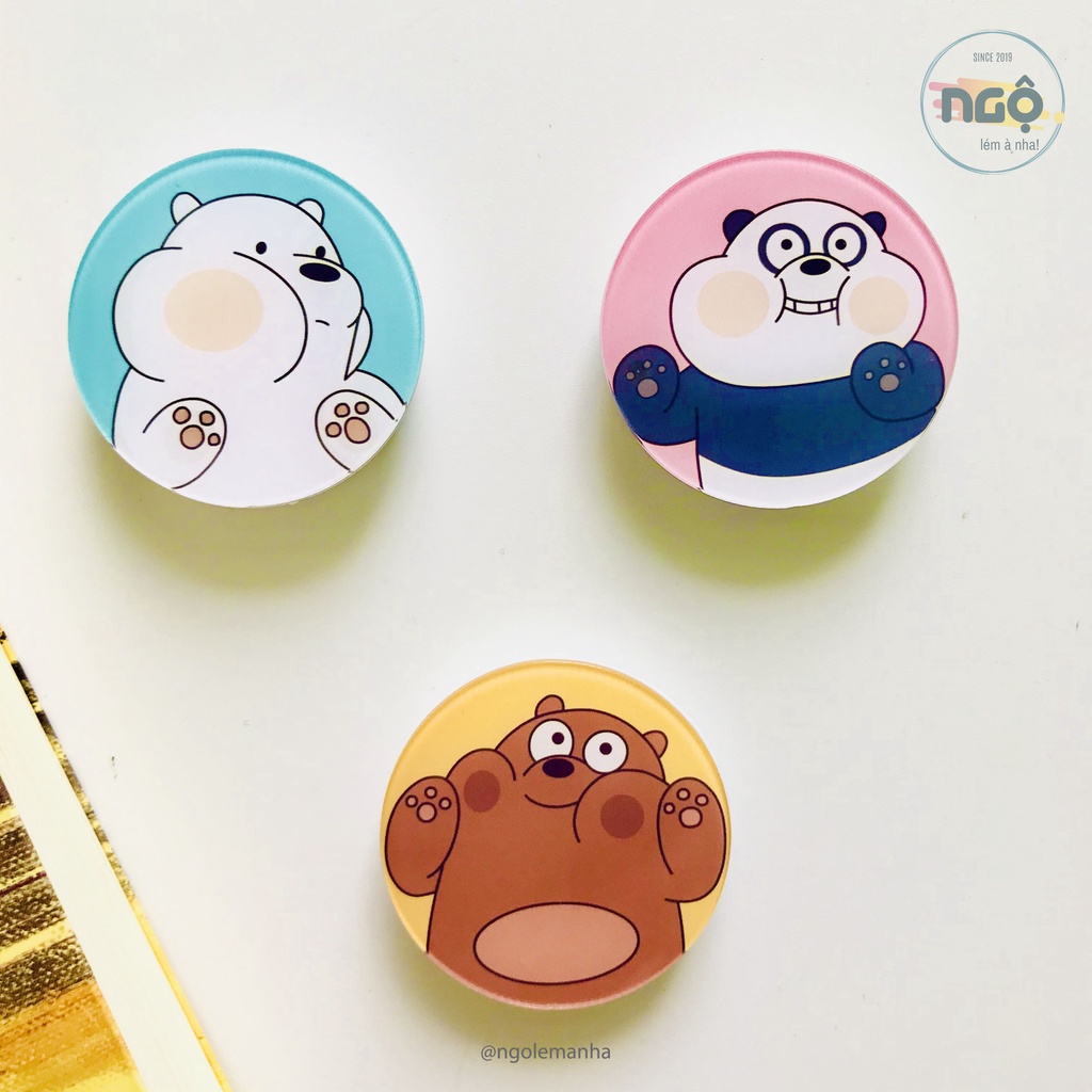 Giá đỡ điện thoại - 4 Mẫu Bộ 3 Gấu Trắng Nâu Trúc dễ thương - 100% Shop tự chụp