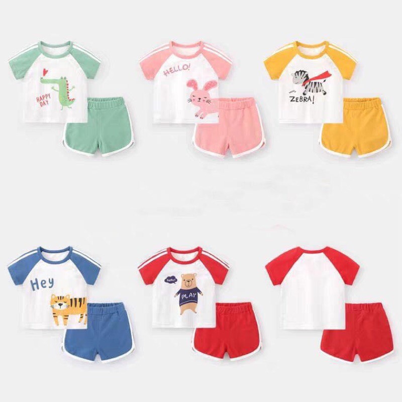 Bộ Minky mom 𝑭𝑹𝑬𝑬𝑺𝑯𝑰𝑷 cộc tay in hình động vật dễ thương cho bé 6-20kg