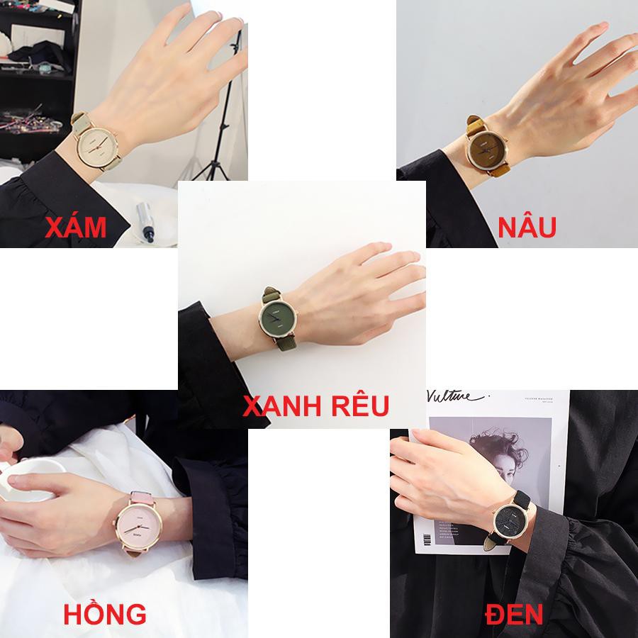 ĐỒNG HỒ NAM NỮ THỜI TRANG VISER DÂY NHUNG DH85 | BigBuy360 - bigbuy360.vn