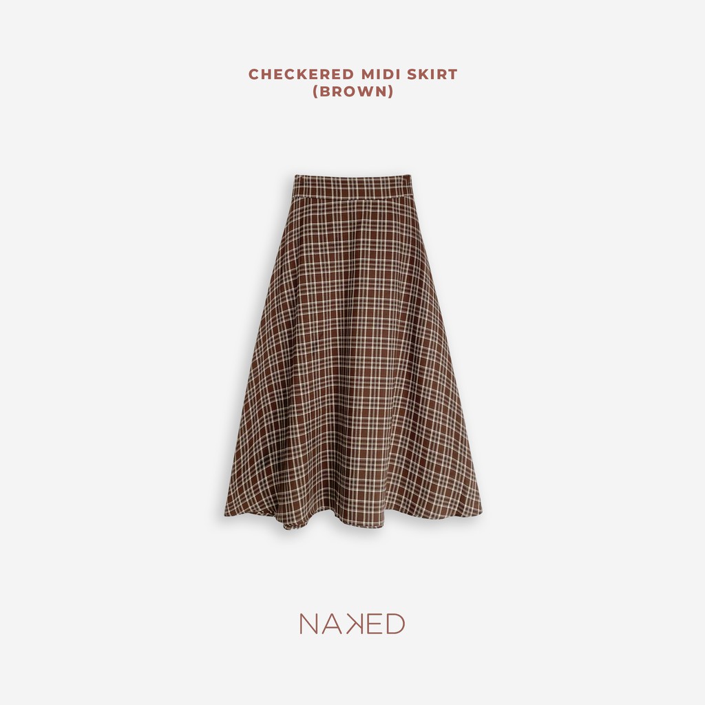 [Mã 2611THTRANG100K hoàn 10% xu đơn 99K] Naked By V- Chân váy kẻ Checkered Midi Skirt