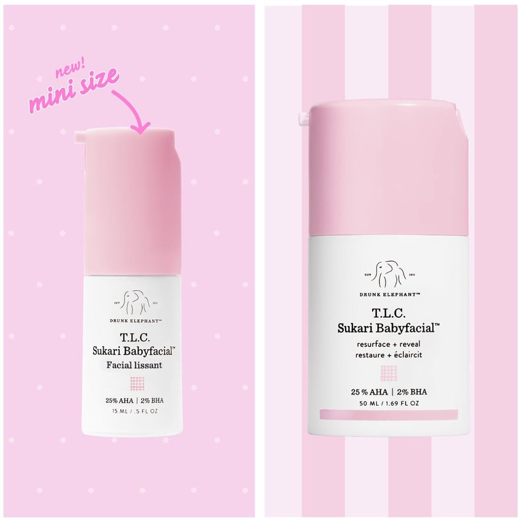 DRUNK ELEPHANT 🌿  Mặt Nạ Tái Tạo Tẩy Da Chết T.L.C. Sukari Babyfacial™ 25% AHA + 2% BHA Mask