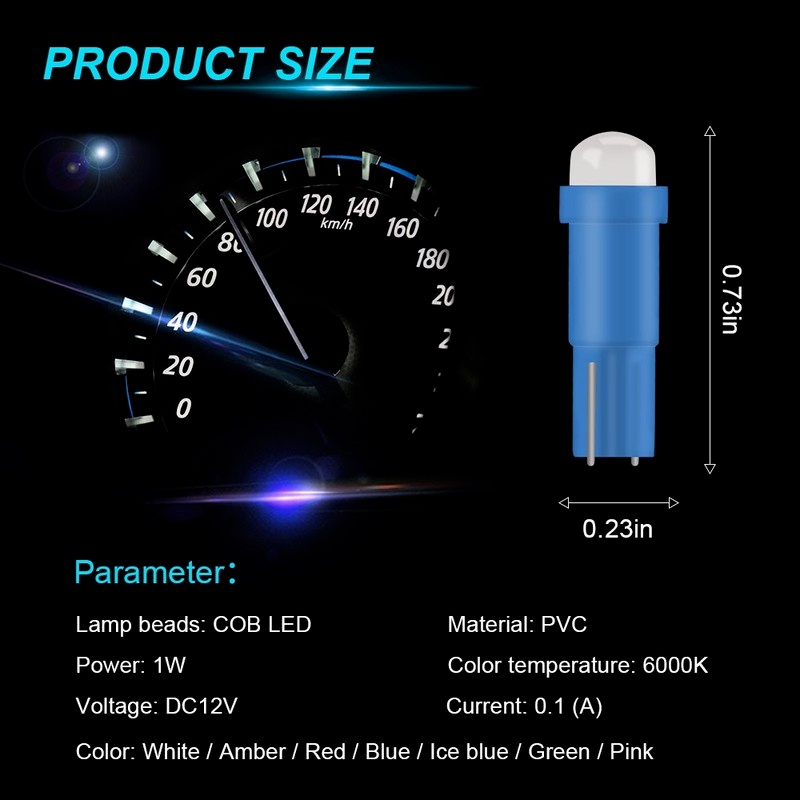 Set 10 Đèn LED T5 4014 Ánh Sáng Ban Đêm Gắn Trần Xe Hơi Trang Trí Nội Thất