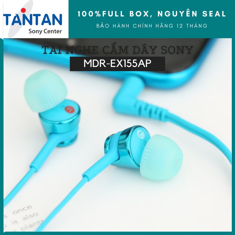 Tai nghe NHÉT TAI Sony MDR-EX155AP | FREESHIP | Loa Dynamic 9mm - Đeo thoải mái - Dải âm tần cao - Độ nhạy 103dB/mW