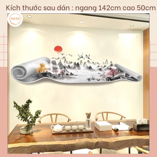 Decal dán tường Tranh sơn thủy A61 - Decal dán tường Hàn Quốc