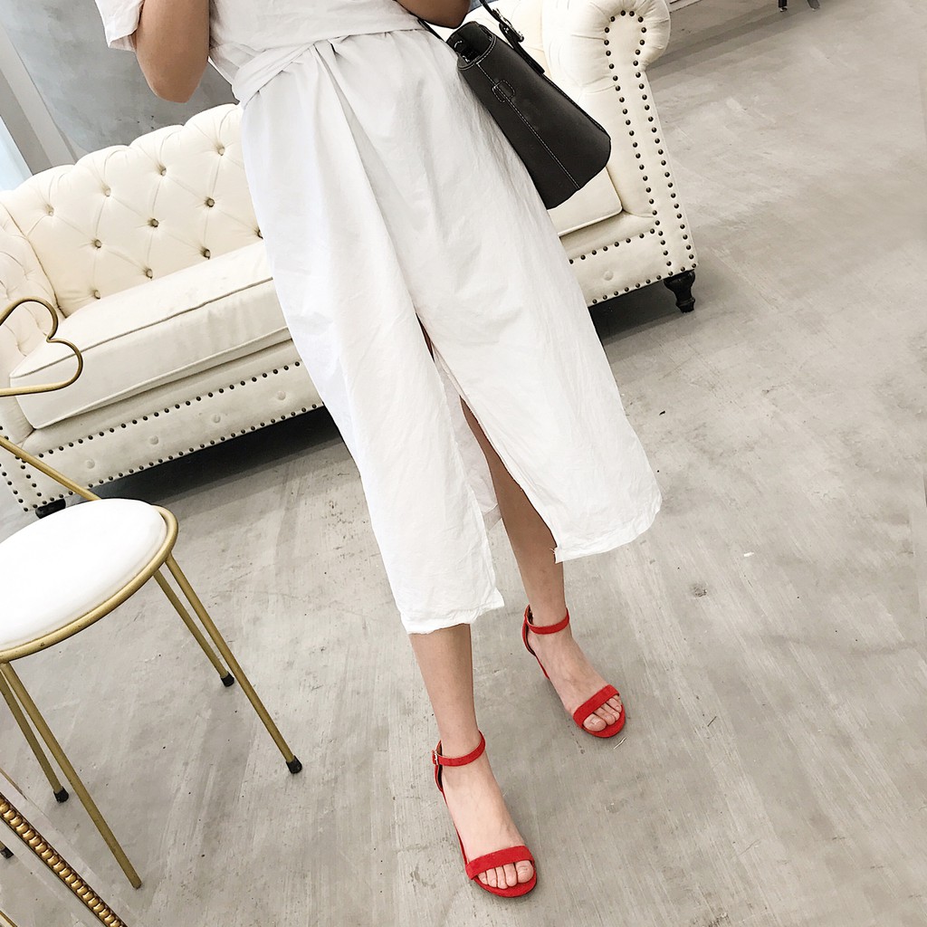 Giày sandal cao gót MYS quai ngang DA  5p