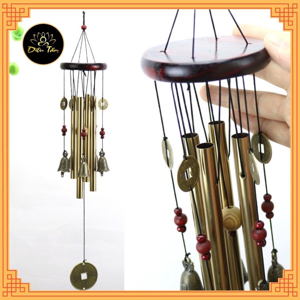 Chuông gió  Xả kho  phong thuỷ - Chất liệu kim loại - Âm thanh vang trong, bền đẹp