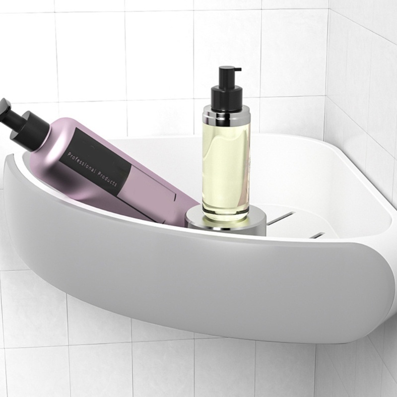 Kệ Đựng Đồ Dùng Hình Tam Giác Gắn Góc Tường Nhà Tắm / Nhà Bếp Tiện Dụng