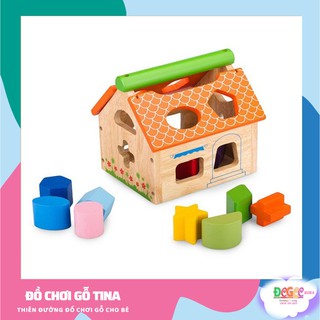 Đồ Chơi Cho Bé Nhà Thả 12 Khối Winwintoys Đồ Chơi Gỗ Thông Minh TiNA