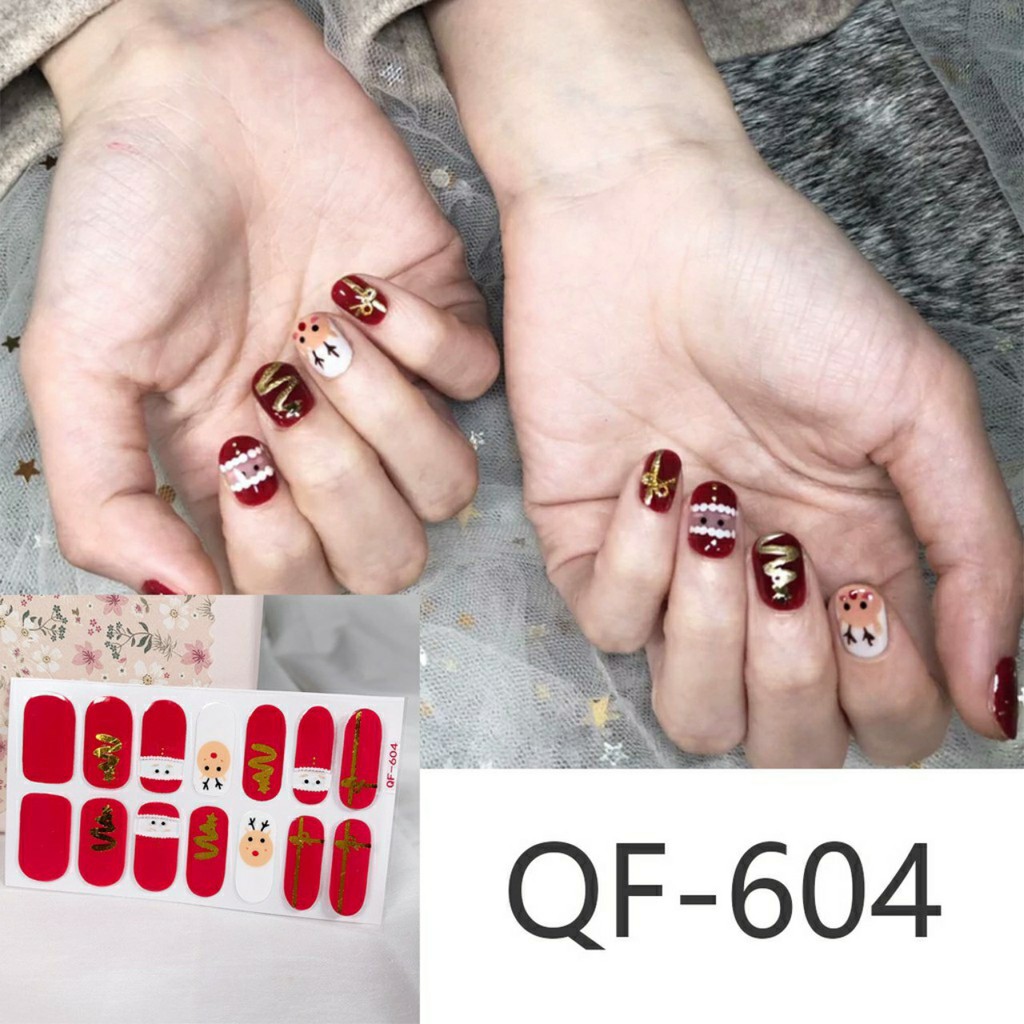 Miếng Dán móng tay Nghệ thuật Phong cách Hàn Quốc Nail Stickers Nails Art Giáng Sinh Noel