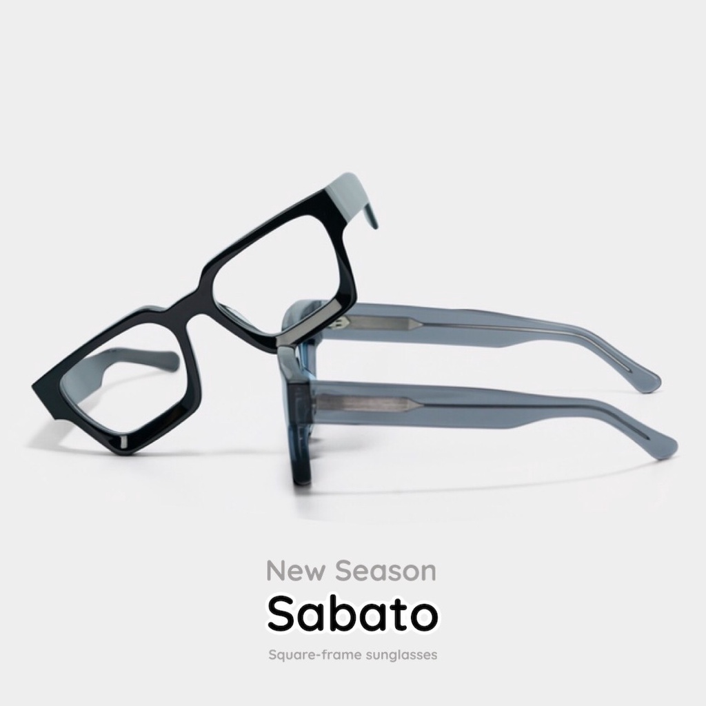 Gọng kính cận vuông SABATO IconicGLSS chất liệu nhựa acetate bọc lõi thép titanium cao cấp tròng mắt giả cận không độ