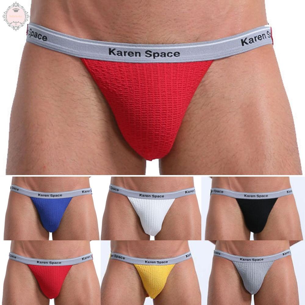 Mens Sexy Elastic Underpants Briefs Jockstrap Underwear Gay Men Hollow Underwear