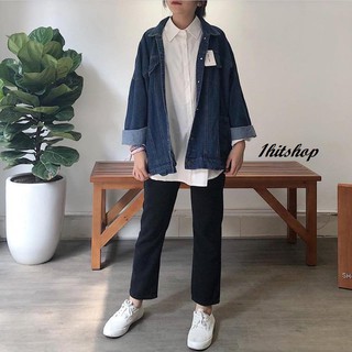 Áo Khoác JEAN XANH ĐẬM Unisex 1hitshop