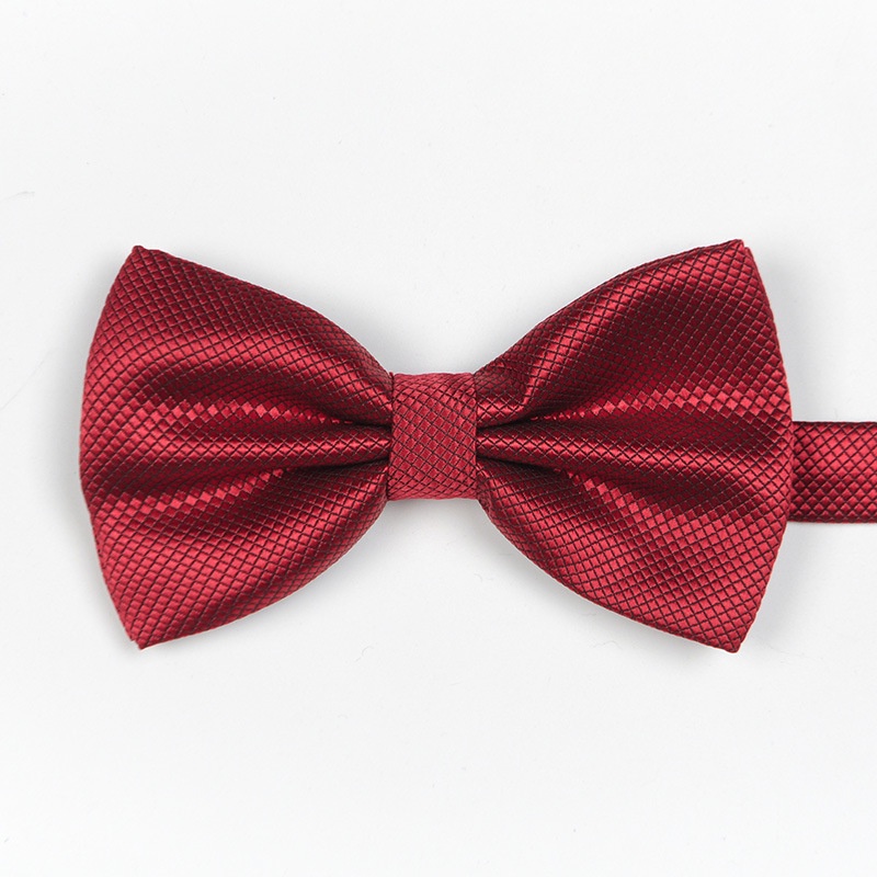 Cà Vạt Nơ Sọc Ca Rô Đen / Đỏ Phong Cách Anh Quốc Thời Trang Lịch Lãm Cho Chú Rể