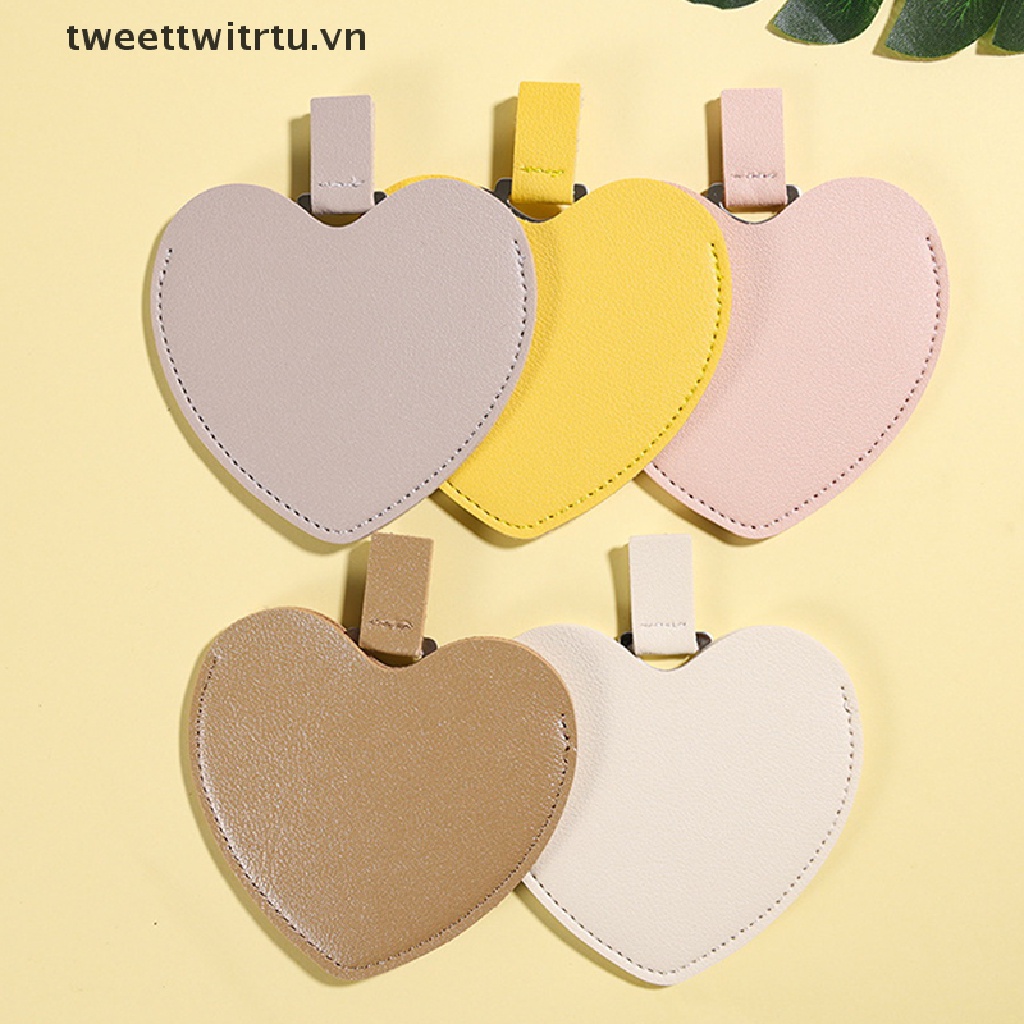 Gương Trang Điểm Trái Tim Bằng Thép Không Gỉ Tiện Dụng