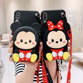 Ốp Điện Thoại Silicon Mềm Dạng Ví Hình Mickey Minnie 3D Cho IPHONE 13 pro MAX 5 5S 5SE 6 6S 7 8 PLUS XS MAX XR 11 12