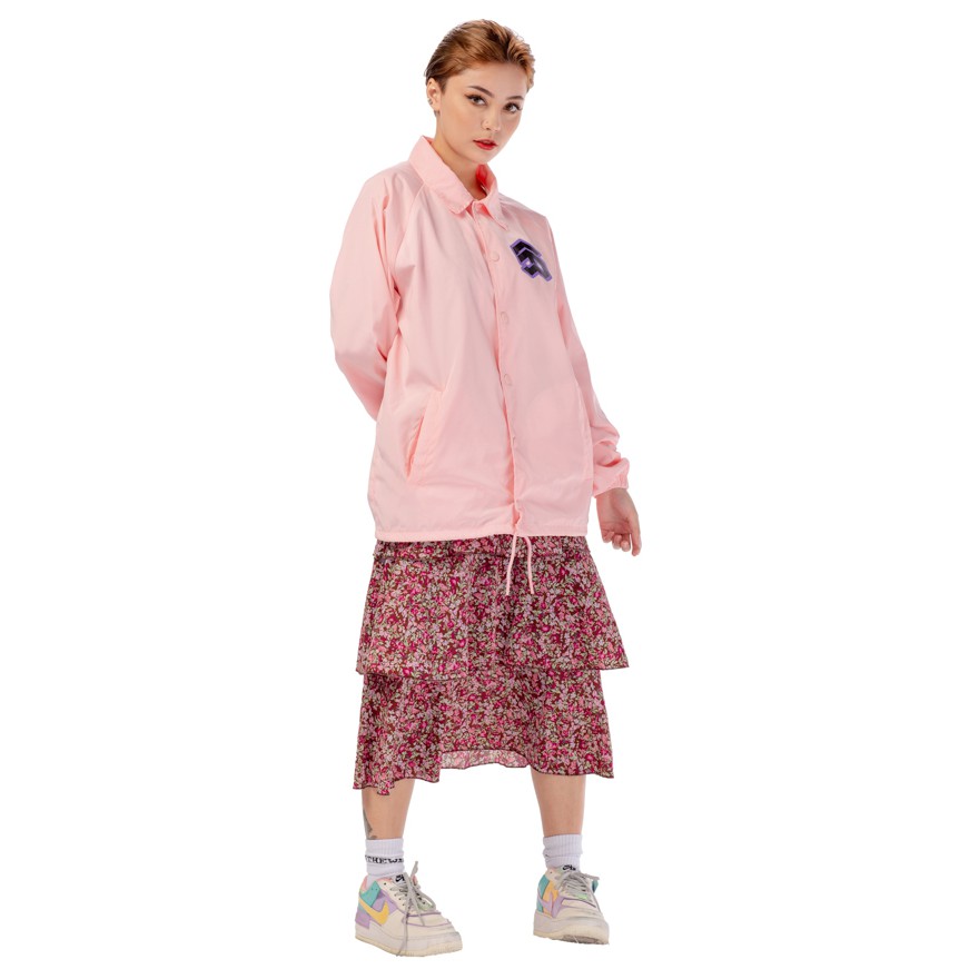 5THEWAY® /stroke/ BIG LOGO COACH JACKET™ in CRYSTAL ROSE aka Áo Khoác Dù Hồng