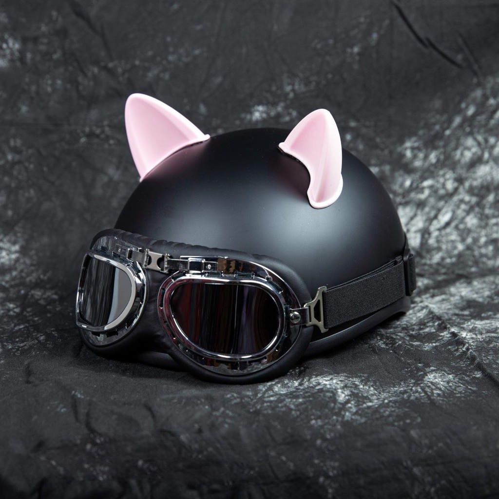 Tai Mèo Gắn Mũ Bảo Hiểm Nhiều Màu Dễ Thương