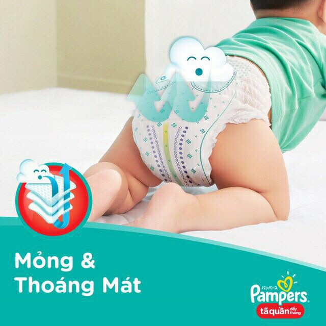 (Mẫu mới) Tã quần Pampers giữ dáng mới đủ size M74/L68/XL62/XXL56 miếng