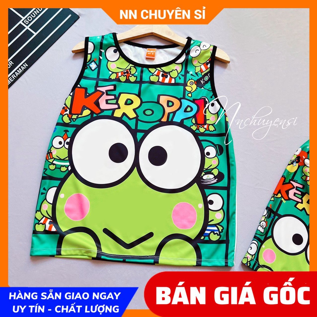 Set bộ 3D MẸ VÀ BÉ  Đồ bộ thun lửng đùi 3 lố sát nách in hình ếch hoạt hình chất thun mềm mát DBRB